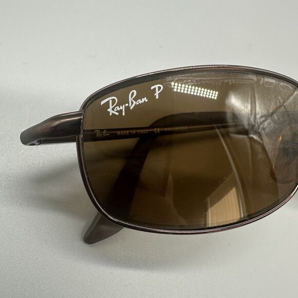 Ray-Ban RB3162 Sleek 012/47 Sunglasses Brown Metal 52-19 Flex Hinge Polarized - Picture 6 of 16